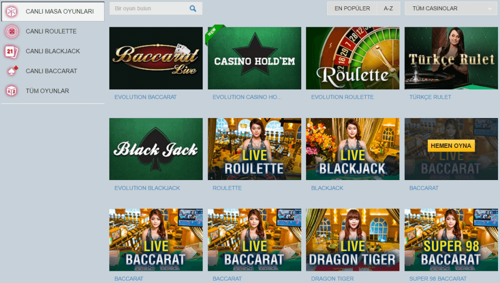 Süperbetin Canlı Casino